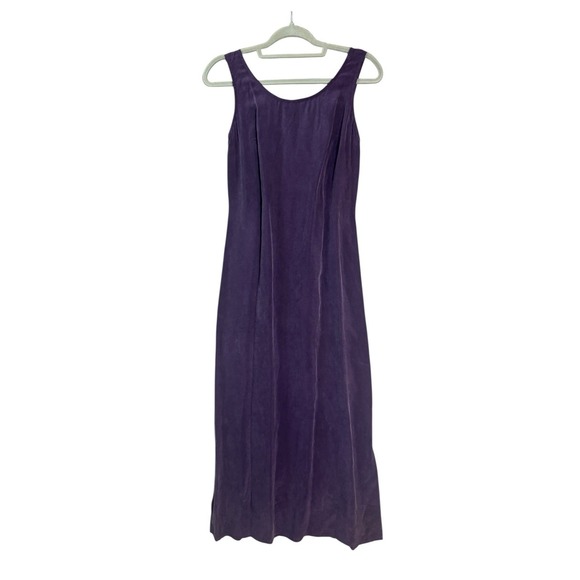 Womens Purple Faux Suede‎ Maxi Dress Jacket Set Size 6 Evening Church Modest Vtg - Picture 5 of 12